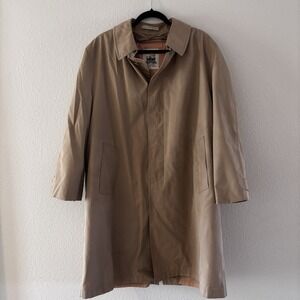 Vintage Martini Men's Trench‎ Coat 42S Removable Lining Tan Overcoat Korea